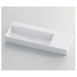 Studio Bagno Shard 102 X Plan Left Bowl Bench or Wall Basin with 2 Tap Holes - Gloss White SHA102L-2 SHA102L2 by Studio Bagno, a Basins for sale on Style Sourcebook