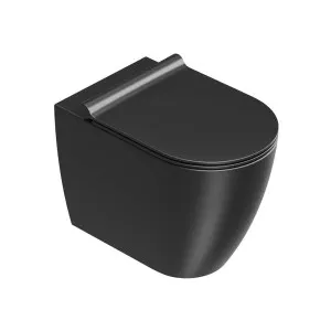 Catalano Sfera 54 Newflush Floor Mount Toilet and Slim Seat Matte Black 1VPS54RNNS by Catalano, a Toilets & Bidets for sale on Style Sourcebook