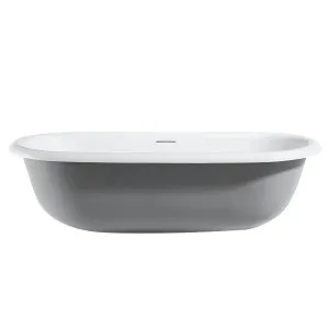 Claybrook Evolve 1780 Freestanding Bath with Overflow - Dover White with Taupe Exterior H45905-TA-DW-01-IH by Claybrook, a Bathtubs for sale on Style Sourcebook