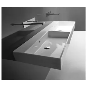 Studio Bagno Unlimited 140 Bench or Wall Basin with No Tap Hole - Gloss White UNL14000L-0 UNL14000L0 by Studio Bagno, a Basins for sale on Style Sourcebook