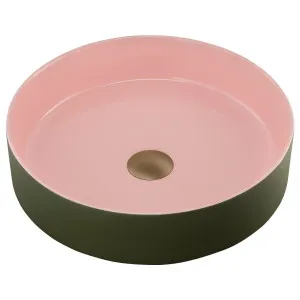 Terzofoco By Oliveri Short Circular Countertop Basin - Olive and Salmon TZ0200SO by Terzofoco by Oliveri, a Basins for sale on Style Sourcebook
