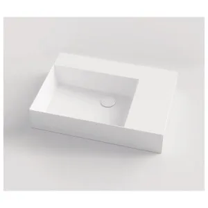 Studio Bagno Shard 65 X Plan Left Bowl Bench or Wall Basin with No Tap Hole - Gloss White SHA65L-0 SHA65L0 by Studio Bagno, a Basins for sale on Style Sourcebook