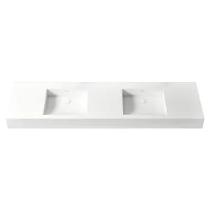 Claybrook Geo 1800 Vanity Double Basin - Dover White H47232D-DW-01-HH by Claybrook, a Vanities for sale on Style Sourcebook
