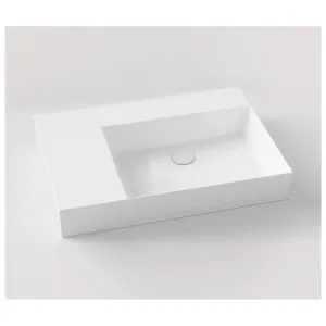 Studio Bagno Shard 81 X Plan Right Bowl Bench or Wall Basin with 2 Tap Holes - Gloss White SHA81R-2 SHA81R2 by Studio Bagno, a Basins for sale on Style Sourcebook