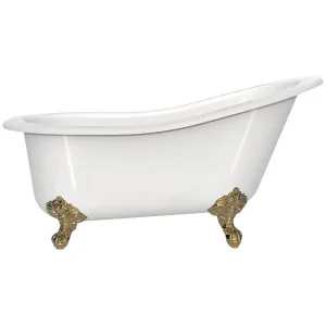 Victoria + Albert Shropshire Clawfoot Freestanding Bath - Gloss White with Polished Brass Feet SHRNSWNOFTSHRPB by Victoria + Albert, a Bathtubs for sale on Style Sourcebook
