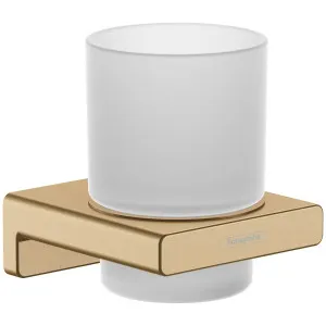 Hansgrohe Addstoris Toothbrush Tumbler Brushed Bronze 41749140 by Hansgrohe, a Bathroom Accessories for sale on Style Sourcebook