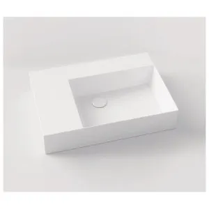 Studio Bagno Shard 65 X Plan Right Bowl Bench or Wall Basin with 2 Tap Holes - Gloss White SHA65R-2 SHA65R2 by Studio Bagno, a Basins for sale on Style Sourcebook