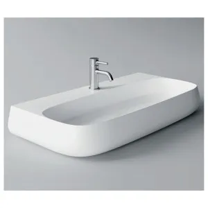 Studio Bagno Nur 90 Bench or Wall Basin with 3 Tap Holes - Gloss White NUR90-3 NUR903 by Studio Bagno, a Basins for sale on Style Sourcebook