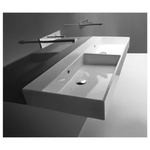 Studio Bagno Unlimited 120 Bench or Wall Basin with 2 Tap Holes - Gloss White UNL12000L-2 UNL12000L2 by Studio Bagno, a Basins for sale on Style Sourcebook