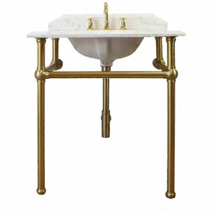 Turner Hastings Mayer 75 Brushed Brass Stand with Basin Three Tap Holes MA752WS-BB-3TH by Turner Hastings, a Vanities for sale on Style Sourcebook