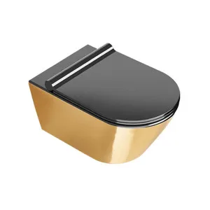 Catalano Zero 55 Newflush Wall Hung Toilet and Slim Seat Gold 1VS55NRNO by Catalano, a Toilets & Bidets for sale on Style Sourcebook