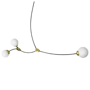 CTO Lighting Ivy Horizontal 3 Pendant Light - Bronze and Satin Brass with Opal Glass Shades IVYPE3BZGO by CTO Lighting, a Lighting for sale on Style Sourcebook
