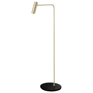 CTO Lighting Heron Floor Light - Satin Brass with Black Marquina Marble Base HERFLOSBNM by CTO Lighting, a Lighting for sale on Style Sourcebook