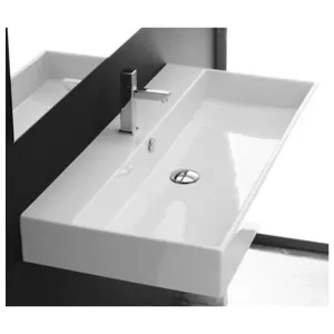 Studio Bagno Unlimited 90 Bench or Wall Basin with No Tap Hole - Gloss White UNL09000L-0 UNL09000L0 by Studio Bagno, a Basins for sale on Style Sourcebook