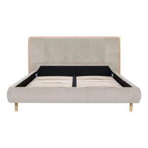 Aubrey King Bed Frame in Lila Beige / Oak by OZ Design, a Beds & Bed Frames for sale on Style Sourcebook