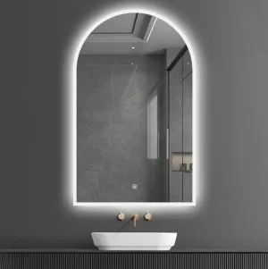 Arched Frameless Frosted LED Anti Fog Wall Mirror 90cm x 50cm by Luxe Mirrors, a Illuminated Mirrors for sale on Style Sourcebook