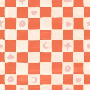 Starflower Chess Red Wallpaper by Urban Road, a Wallpaper for sale on Style Sourcebook