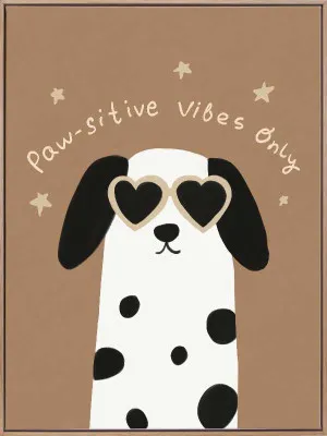 Pawsitive Vibes Only Canvas Art Print by Urban Road, a Prints for sale on Style Sourcebook