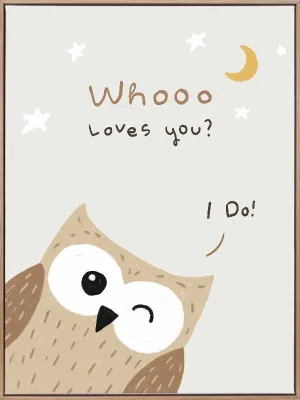 Whooo Loves You? I Do! Canvas Art Print by Urban Road, a Prints for sale on Style Sourcebook