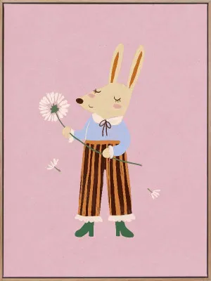 Wishful Whiskers Pink Canvas Art Print by Urban Road, a Prints for sale on Style Sourcebook