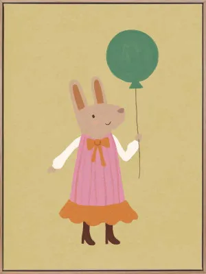 Ruby Rabbit?s Balloon Gold Canvas Art Print by Urban Road, a Prints for sale on Style Sourcebook