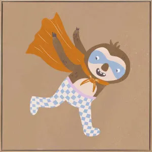 Super Sloth Brown Canvas Art Print by Urban Road, a Prints for sale on Style Sourcebook