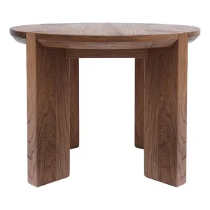 Calix Round Side Table 60cm in Rustic Elm Caramel by OZ Design, a Side Table for sale on Style Sourcebook