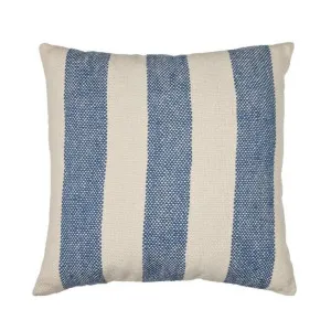 Accessorize Hickory Stripe Basket Weave Natural Blue 45x45cm Filled Cushion by null, a Cushions, Decorative Pillows for sale on Style Sourcebook