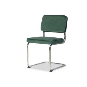 Marcel Chrome Dining Chair - Set of Two - Dark Green - Mocka by Mocka., a Dining Chairs for sale on Style Sourcebook