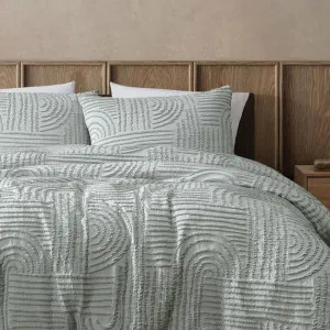 Ardor Boudoir Kiewa Sage Jacquard Quilt Cover Set by null, a Quilt Covers for sale on Style Sourcebook