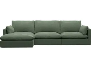 Willow Tribute Dark Jade Chaise Sofa - 3 Seater by James Lane, a Sofas for sale on Style Sourcebook