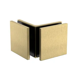 Boston Glass to Glass 90 Degree Bracket Soft Gold Brushed by Estelle, a Bathroom Fixtures for sale on Style Sourcebook