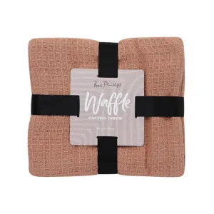 Bas Phillips Cotton Waffle Biscotti Blush Throw by null, a Throws for sale on Style Sourcebook