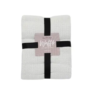 Bas Phillips Cotton Waffle White Blanket by null, a Blankets & Throws for sale on Style Sourcebook