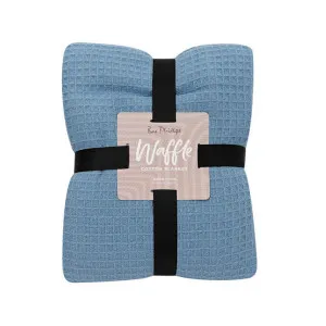 Bas Phillips Cotton Waffle Periwinkle Blanket by null, a Blankets & Throws for sale on Style Sourcebook