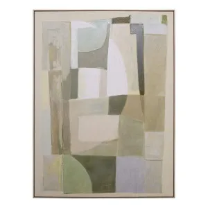 Sage Geometry Box Framed Canvas in 123 x 163cm by OZ Design, a Painted Canvases for sale on Style Sourcebook