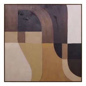 Coffee Swirls Box Framed Canvas in 140 x 140cm by OZ Design, a Painted Canvases for sale on Style Sourcebook