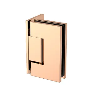 Boston Wall to Glass 90 Degree Hinge with L Type Mounting Plate - Polished Rose Gold by Estelle, a Bathroom Fixtures for sale on Style Sourcebook