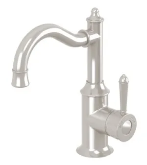 Nostalgia Hob Basin Mixer 160mm Shepherds Crook 4Star Lead Free In Brushed Nickel By Phoenix by PHOENIX, a Bathroom Taps & Mixers for sale on Style Sourcebook