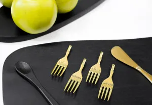 5 Piece LVD Brass Cheese Forks & Spreader Set by La Vida Trading, a Cutlery for sale on Style Sourcebook