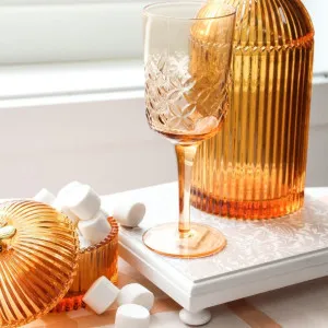 Peach Vintage set of 4 Stemware by La Vida Trading, a Glassware for sale on Style Sourcebook