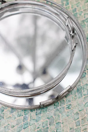 Bridle Set of 2 Round Silver Metal  Decor/ Serving Trays by Coast to Coast, a Trays for sale on Style Sourcebook