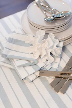 Set of 4 Blue French Stripe Cotton Napkins by NF Living, a Napkins for sale on Style Sourcebook