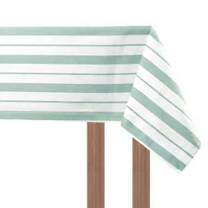 Sage French Striped Cotton Tablecloth 150cmx150cm by NF Living, a Table Cloths & Runners for sale on Style Sourcebook