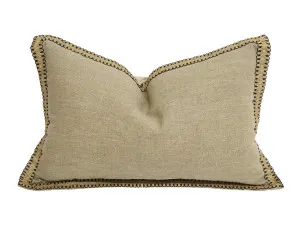 Natural Rectangular Artisan Linen & Jute Cushion With Microfiber Fill 60x40CM by Robert Mark, a Cushions, Decorative Pillows for sale on Style Sourcebook