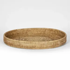 Rattan Paume Oval Tray Natural by Florabelle Living, a Trays for sale on Style Sourcebook