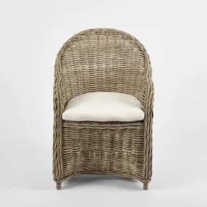 Long Island Wicker ArmChair With Cushion Outdoor Under-Cover ETA 22/11/2025 by Florabelle Living, a Chairs for sale on Style Sourcebook