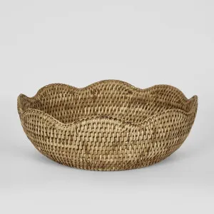 Paume Scallop Rattan Bowl Large Natural by Florabelle Living, a Decorative Plates & Bowls for sale on Style Sourcebook