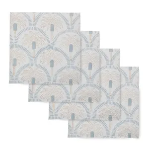 Set of 4 Inaya Palm Cotton Block Napkins 40x40cm by Coast to Coast, a Napkins for sale on Style Sourcebook