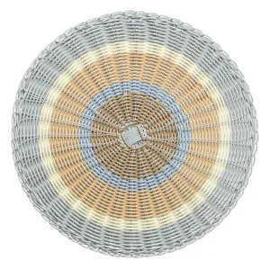 S/4 Ravello Woven Natural & Blue Table Placemat 38cm by Coast to Coast, a Placemats for sale on Style Sourcebook